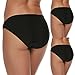 Ekouaer Women's Sleek String Bikini Panty Seamfree Low Rise Tanga 3 Pack Black, Small