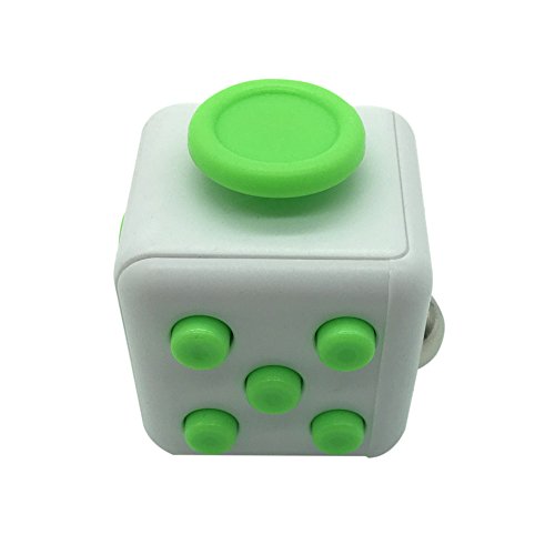 Maggift Fidget Cube Dice toy Stress Cube relieve Anxiety (White-Green)