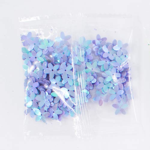 10mm Flower Loose Sequins Paillettes Colorful Iridescent Five Fingers Sewing for Wedding Craft Accessories Kids DIY Cloth Decoration White Yellow Green Gold Pink Purple 1800PCS - Thumbnail 4