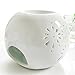 DEBON Creative Milk White Ceramic Hollowing Floral Aroma Lamp Oil Diffuser Essential Oil Lamp Aromatherapy Furnace Ceramic Incense Burner Oil Candle Furnace Tea Light Holder Candle Holders (C)