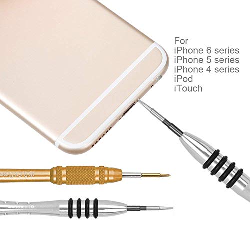 15 Pieces Cell Phone Repair Tool Kit for iPhone 7 - Complete Premium Opening Pry Tool Kits with Titanium Alloy Screwdriver Set for iPhone X/8/8 Plus,7plus, 6Plus/6S/6/5S/5/5C/4S/4/SE, iPod, iTouch