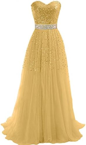 Hi Girls Exquisite Sweetheart Tulle Long Prom Dresses 2014 Party Gowns (US2, Daffodil)