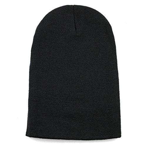 The Hat Depot Made in USA Skull Beanie Hat (Black)