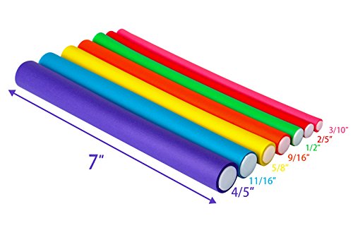 Minerva 42-pack 7'' Twist-flex Foam Hair Roller Curling Rods- Hair Curlers Rollers for Short, Medium and Long Hair (Multicolor-New) - Thumbnail 3