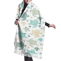 QZJDYH Green Sea Turtles Heart Cashmere Shawl and Scarf