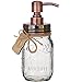 Premium Home Quality Copper Mason Jar Soap Dispenser - Stainless Steel Pump for Liquid Dish, Hand Soap or Lotions - includes Iconic, Vintage Ball 16 oz Glass Mason Jar for Kitchen or Bathroom