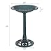 Giantex 28 Inch Height Pedestal Bird Bath, Vintage Standing Bird Feeder w/Antique Flower & Bird Decoration, Lightweight, Bird Baths for Outdoors Garden Yard Patio Decor (Green)