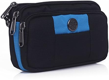 EDC Tactics Military Outdoor Sport Recreation Water Resistant Oxford Waist Fanny Pack Shoulder Messenger Bag Cellphone Pouch Hold Less Than 5.8'' Mobile Phone (Blue)