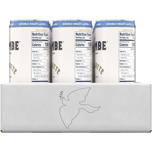 LA COLOMBE COFFEE, DOUBLE DRAFT LATTE, 11 FL OZ CANS (PACK OF 12), COFFEEHOUSE QUALITY COLD BREW, SPECIALTY GRADE COFFEE BEANS, READY-TO-DRINK ON-THE-GO
