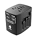 Travel Adapter - 2000W International Power Adapter with High Speed 2.4A 4xUSB European Adapter- Dual Fuse Universal Power Adapter for EU, US, UK, AU Covers Over 150 Countries