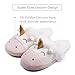 Caramella Bubble Women House Slippers Cute Pink Unicorn Fuzzy Memory Foam Cotton Shoes for Men Anti-slip Rubber Sole Fur Plush Shoes for Winter Warm Bedroom Home Indoor Outdoor