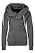 Kisscy Women's Inclined Zip Up Fleeces Inside Thick Hoodies Sweatshirt Jacket