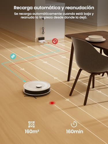 Aspirador robô M2 e esfregão com mapeamento 3 em 1, sucção potente de 6000 Pa, navegação dtoF mapeamento inteligente, limpeza personalizada, 140 min de autonomia, WiFi/App/Alexa/i Watch, 2.4G e 5G