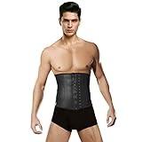 FeelinGirl Men's Tummy Control Steel Boned Waist Trainer Workout Sport Shapewear Size L Black