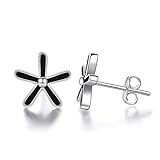 EVERU Flower Stud Earrings Sterling Silver, 4 Styles Options, Rose | Sunflower | Daisy | Lotus (Daisy)