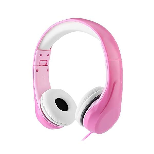 Volume-Limited-LINKWIN-Kids-Safety-Foldable-Stereo-Headphones35mm-Jack-Wired-Cord-Earbuds-Volume-Controlled-at-85dB-OnOver-Ear-Children-Toddler-Headset-for-iPad-Kindle-Airplane-School-Pink Kids Headphones, KPTEC Children Headphone for Girls, Over Ear,Wired Headset Volume Limited Child Earphones Foldable…