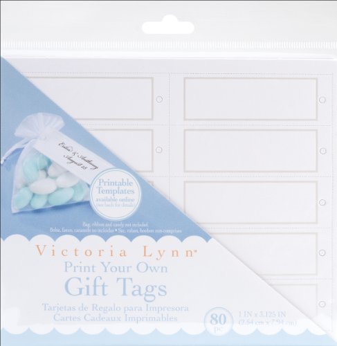 UPC 082676041310, Darice VL296 Printable Square Gift Tag with Pearl Accent, 80 Per Pack, White/Silver