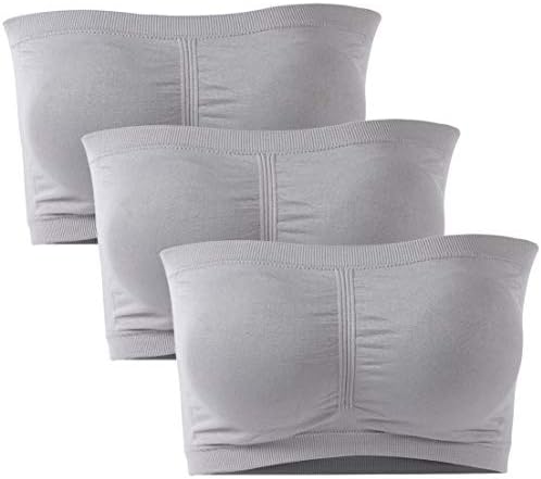 Women's Seamless Bandeau Crop Tube Top Bra Strapless Padded Bra 1/3/4 Pack