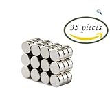 Dadetic 8X3mm Round Cylinder Magnets Deep Diy Personalized Multi-Use For Fridge Door Whiteboard Magnetic Map Magnetic Screen Door Bulletin Boards Refrigerators 35 Pieces