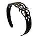 1.5 Inch Hard Headband Swirl Design with Teeth Hair Band - Gold