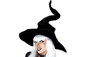 Bcaseruy Wicked Witch Hat for Women Black Halloween Party Masquerade Cosplay Costume Accessory Adult
