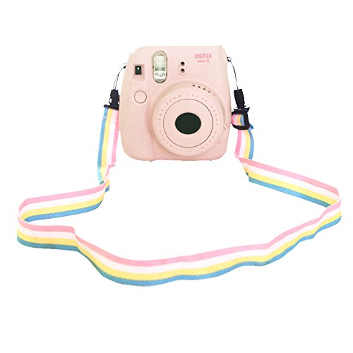 SAIKA Rainbow Camera Neck Shoulder Strap Belt for Fujifilm Instax Mini 9 / 8 / 8+ / 7s / 25 / 26 / 50s / 70 / 90 Instant Camera / Polaroid Camera/ Digital Camera