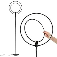 Brightech Eclipse Modern LED Torchiere Floor Lamp - Very High Brightness, Indoor Lamp - Living Room Standing Light - Alternative To Halogen - Built In Touch Dimmer - Black