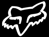 Bread8 Global's Die Cut Fox Racing Head 4-inch High Quality White Vinyl Decal for cars, trucks, laptops, helmets, tool boxes, or any hard, smooth surface