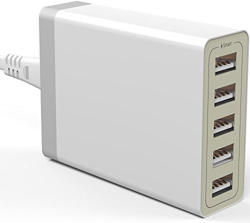 USB Wall Charger, 40W 8A 5-Port USB Multiport Charging Station for iPhone X/8/7/6s/Plus, iPad Pro/Air 2/mini/iPod, Galaxy S7/S6/Edge/Plus, Note 5/4, LG, Nexus, HTC and More