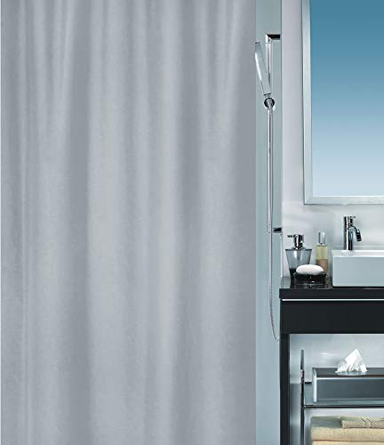 Spirella Primo Manhattan Textile Polyester Shower Curtain, 180 x 180 cm, Silver