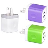 Wall Charger, FiveBox 3 PACK Dual Port Portable Travel Adapter for iPhone SE / 7/7s 6s / 6 / 6 Plus, iPad Air 2 Pro/mini 3,Samsung Galaxy S8, S7 Edge S6 Edge, Note4/5, Android, HTC, Google, Nokia