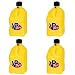 4 Pack VP 5 Gallon Square Yellow Racing Utility Jugs