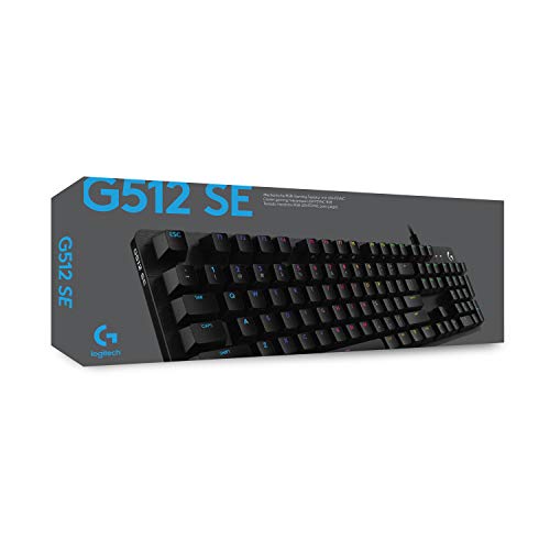 Logitech G512 Mechanical Gaming Keyboard Special Edition,RGB Lightsync Backlit Keys,GX Blue Clicky Key Switches,Brushed Aluminum Case,Customizable F-Keys, USB Pass Through,AZERTY France - Black