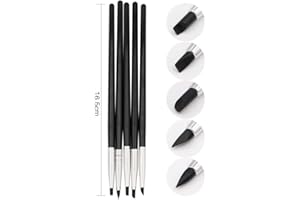 YAYALELE 5/10pcs Dental Porcelain Brush pens Shaping Silicone Adhesive Composite Cement Resin Brush Dental Technician Tools Lab Supplies (Color : 5pcs Small)