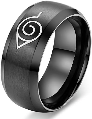 GLucky Jew: fashion naruto ring black cool men jewelry stainless steel anime ring 6.0