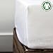 Huesland Organics Fitted Sheet GOTS Certified 100% Organic Cotton 300 Thread Count with Deep Pockets – White (Queen Size)