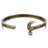 COOLSTEELANDBEYOND Retro Style Mens Hammer Bangle Cuff Bracelet Bronze Old Metal Finishing