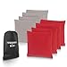Forbidden Road Cornhole Bag Bean Bags Pack of 8 for Tossing Core Hole Games with Duck Canvas Material Cover and PP Plastic Pellets Inside - Free Carrying Bag Included (Red & Gray, 14OZ)