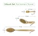 3 Dry Brushes/Set 100% Natural Boar Bristles Body Brushes & Face Brush-Extra Long Detachable Handle 17