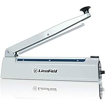 LinsnField Sealer Pro, Patented 8-inch Impulse Heat Sealer, Super Heavy Duty Bag Sealing Machine with 2 Replacements, 2 Fuses Included, White