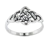 .925 Sterling Silver Celtic Eternity Mystic Knot Ring, Size 8