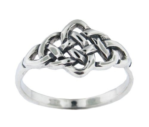 .925 Sterling Silver Celtic Eternity Mystic Knot Ring, Size 8