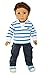 Brittany's My Blue Striped Shirt and Pants Compatible with American Girl Boy Dolls-18 Inch Doll Clothes (Logan Doll is not Included)