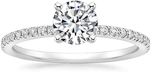 LEMON GRASS 1 Ct Halo Solitaire Cubic Zirconia Promise Engagement Ring 925 Sterling Silver Ring Sizes 3.5-9.5