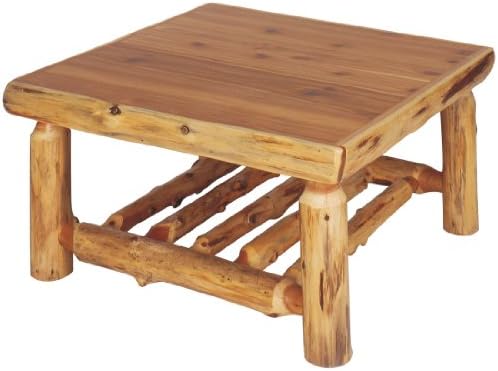 Fireside Lodge Furniture 14060-A Cedar Open Coffee Table, 34" x 34", Armor Finish