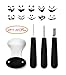 Diravo Kit-Includes 4 10 Stencils, Heavy Duty Stainless Steel Tool Set, Used As a Carving Knife for Pumpkin Halloween Decoration, one size, Black-4pcs