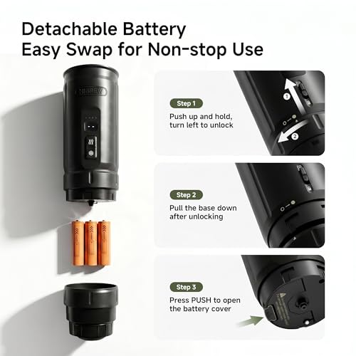 HIBREW H4C Explorer - Cafetera Espresso Eléctrica Portátil, Recargable USB-C para Cápsulas y Café Molido, Compacta para Camping y Viaje, con Soporte Plegable y Bolsa de Transporte (Negro)