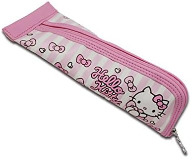 Pink Hello Kitty Triangular Canvas Pencil Pen Case for School Supplies Storage and Organization
