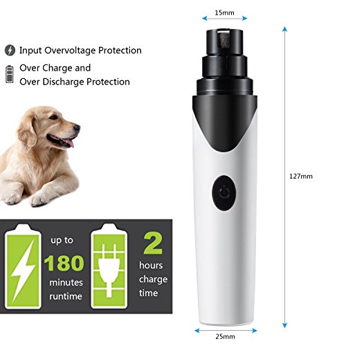 USB Charging Pet Nail Trimmer Clipper Rechargeable Cat Dog Electric Clean Nails Scissors Grinder for Small and Medium Pets - Thumbnail 2