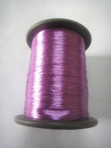 Dark Pink - Spool of Shiny Metallic Thread Yarn - for Crochet Sewing Embroidery Handwork Artwork Jewelry